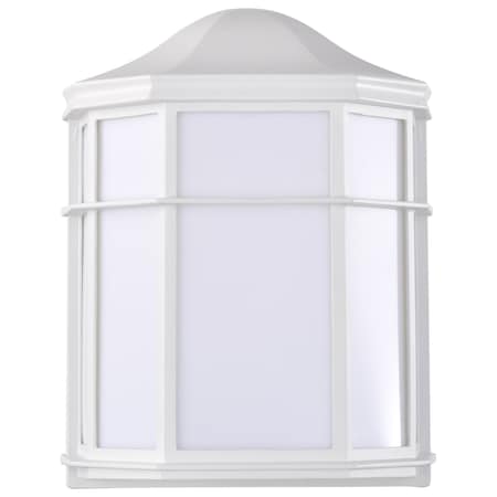 Nuvo LED Cage Lantern Fixture, White Finish with White Linen Acrylic 62/1396